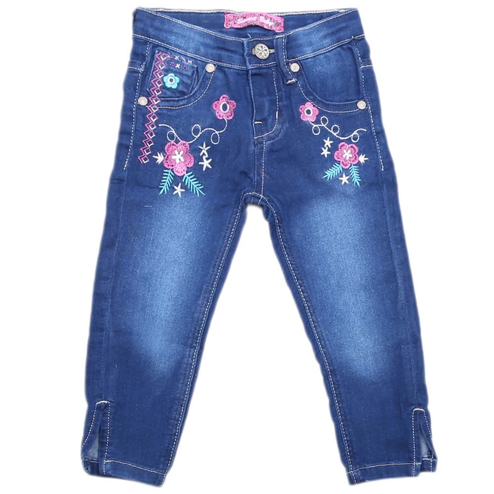 Girls Denim Pant - Dark Blue, Kids, Pants And Capri, Chase Value, Chase Value