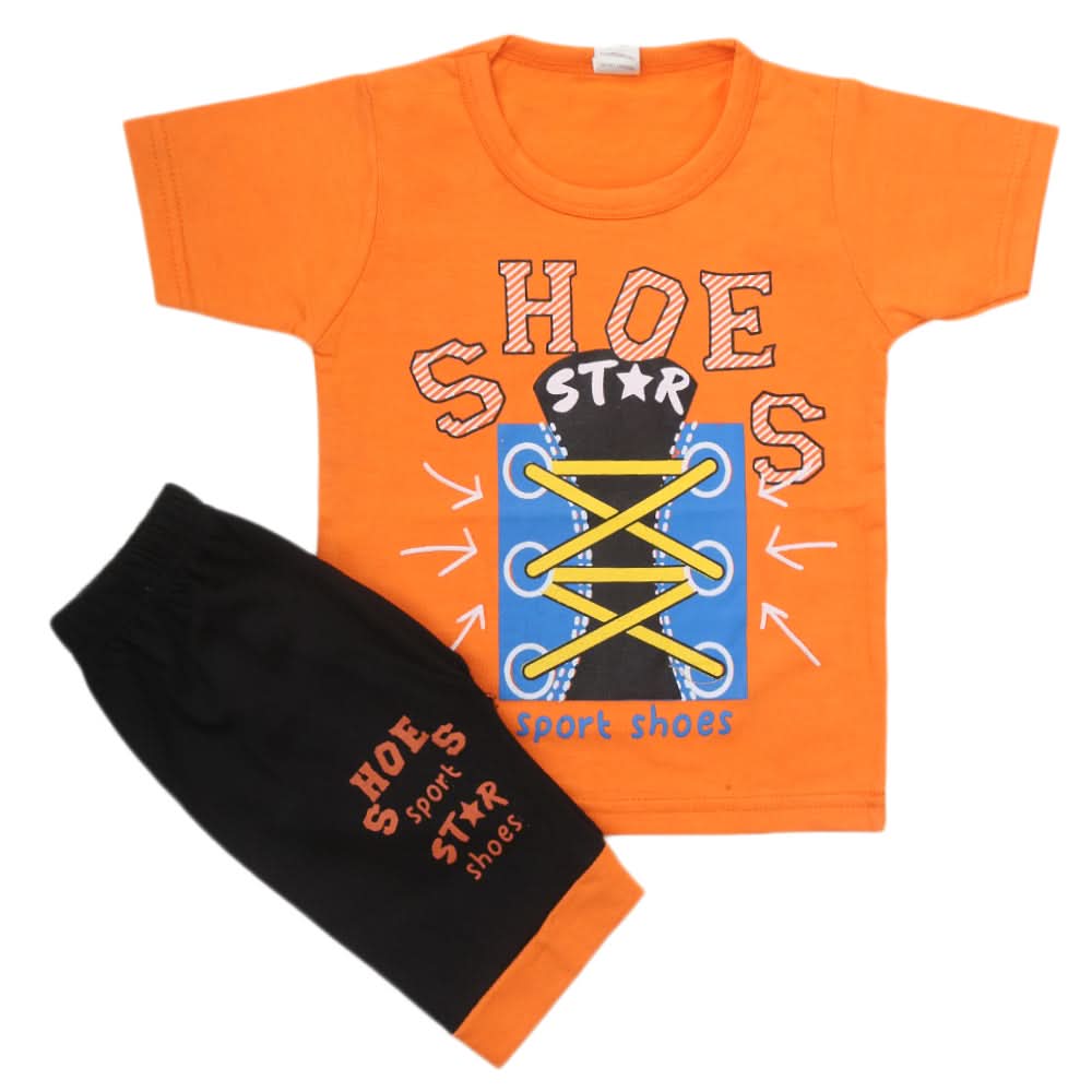 Boys Half Sleeves Short Suit  Orange, Kids, Boys Sets And Suits, Chase Value, Chase Value