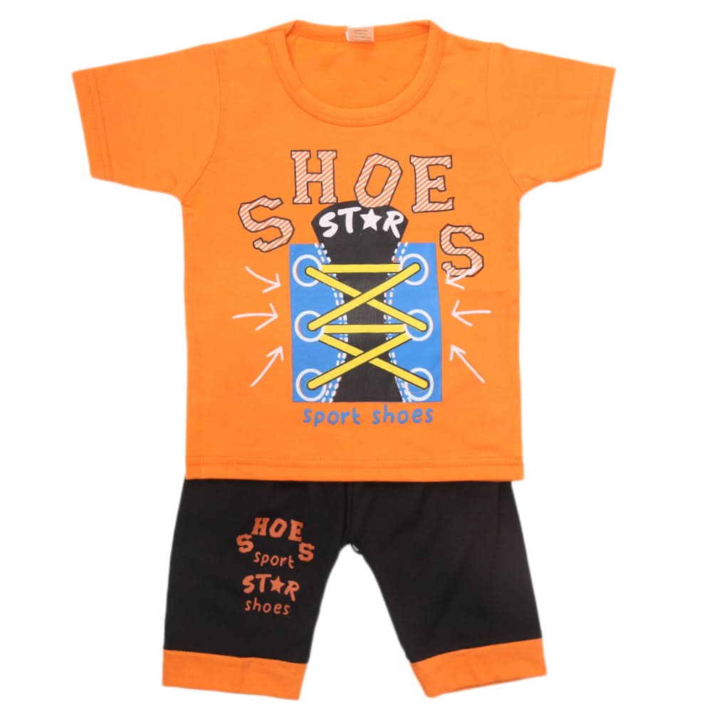 Boys Half Sleeves Short Suit  Orange, Kids, Boys Sets And Suits, Chase Value, Chase Value