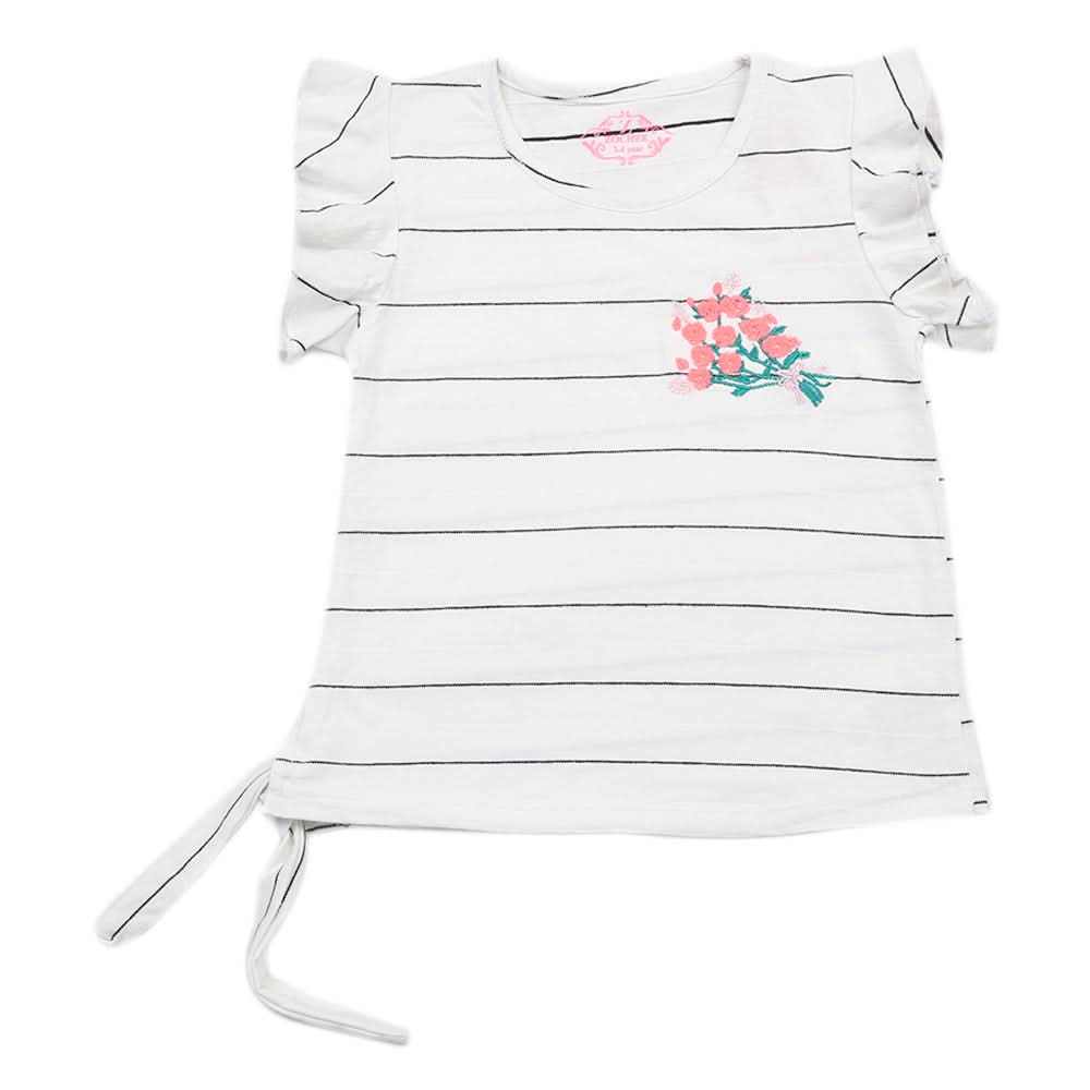 Girls Half Sleeves T-Shirt - White, Kids, Girls T-Shirts, Chase Value, Chase Value