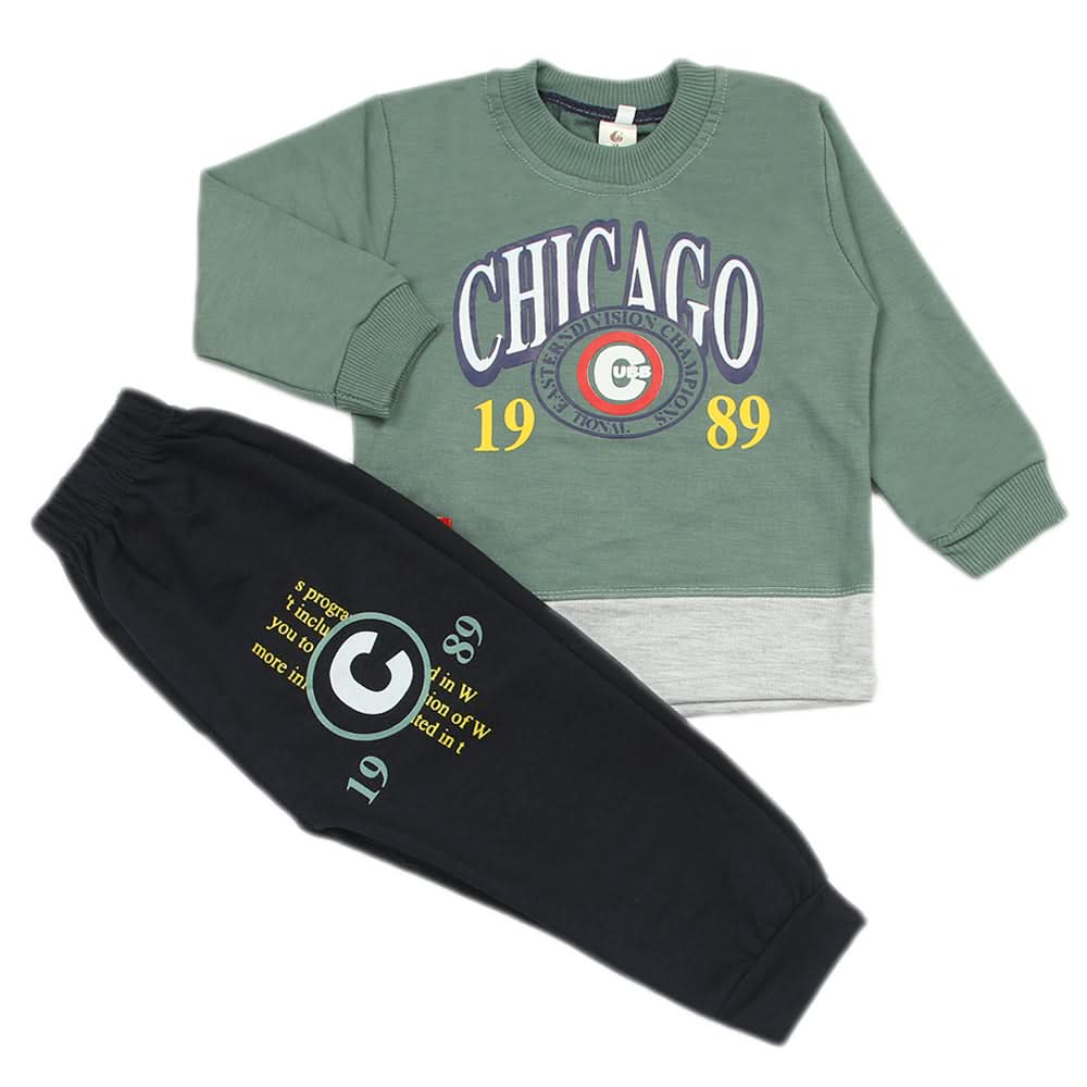 Boys Full Sleeves Pajama Suit - Green, Boys Sets & Suits, Chase Value, Chase Value