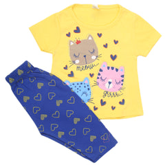 Girls Half Sleeves Suit With Tights - Yellow, Kids, Girls Sets And Suits, Chase Value, Chase Value