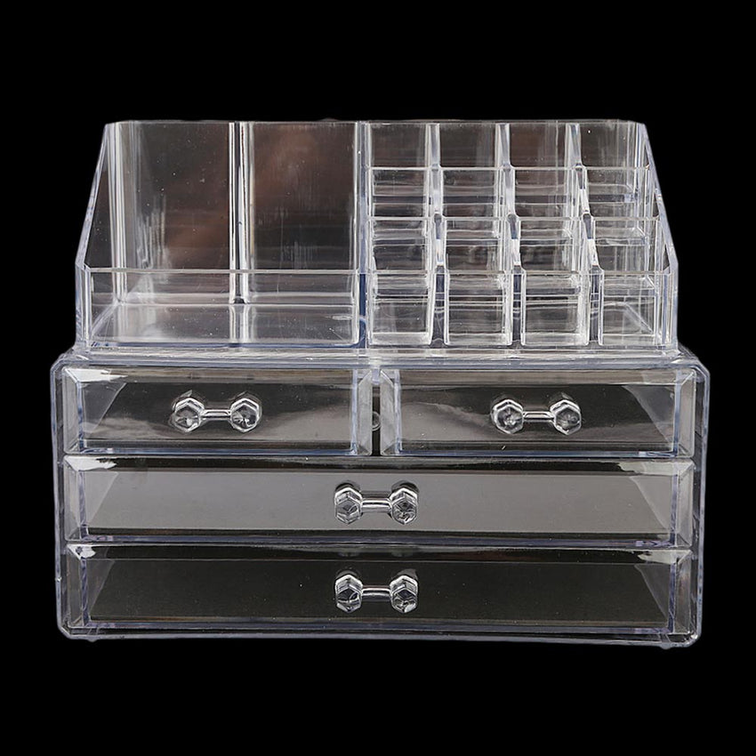 Acrylic Cosmetic Makeup Organizer Storage Box - White, Home & Lifestyle, Storage Boxes, Chase Value, Chase Value