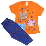 Girls Half Sleeves Suit With Tights - Orange, Kids, Girls Sets And Suits, Chase Value, Chase Value