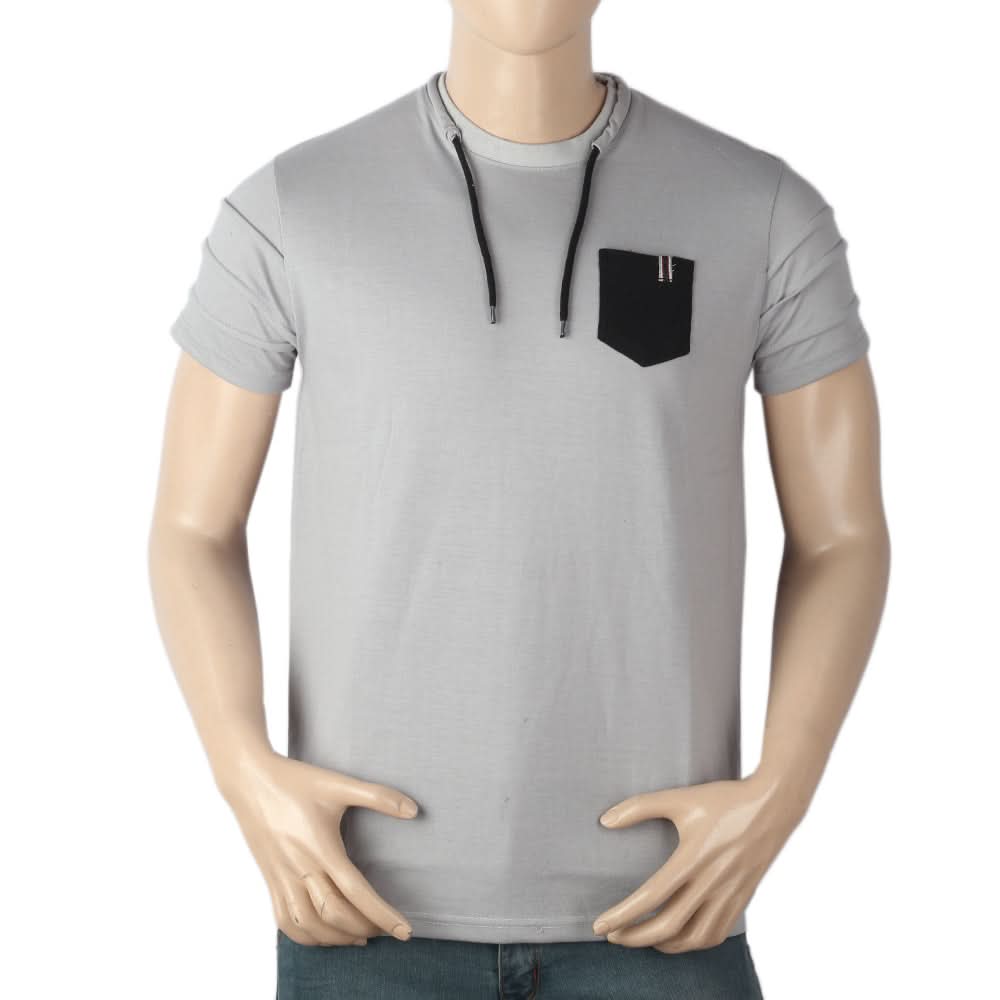 Men's Half Sleeves Fancy T-Shirt -  Grey, Men, T-Shirts And Polos, Chase Value, Chase Value
