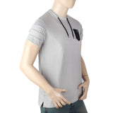 Men's Half Sleeves Fancy T-Shirt -  Grey, Men, T-Shirts And Polos, Chase Value, Chase Value