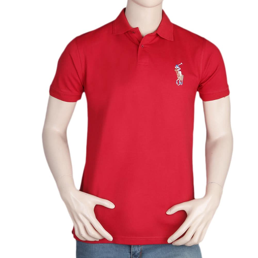 Men's Half Sleeves Polo T-Shirt - Red, Men, T-Shirts And Polos, Chase Value, Chase Value