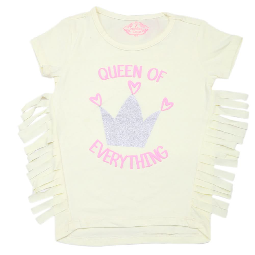 Girls Half Sleeves T-Shirt - Yellow, Kids, Girls T-Shirts, Chase Value, Chase Value