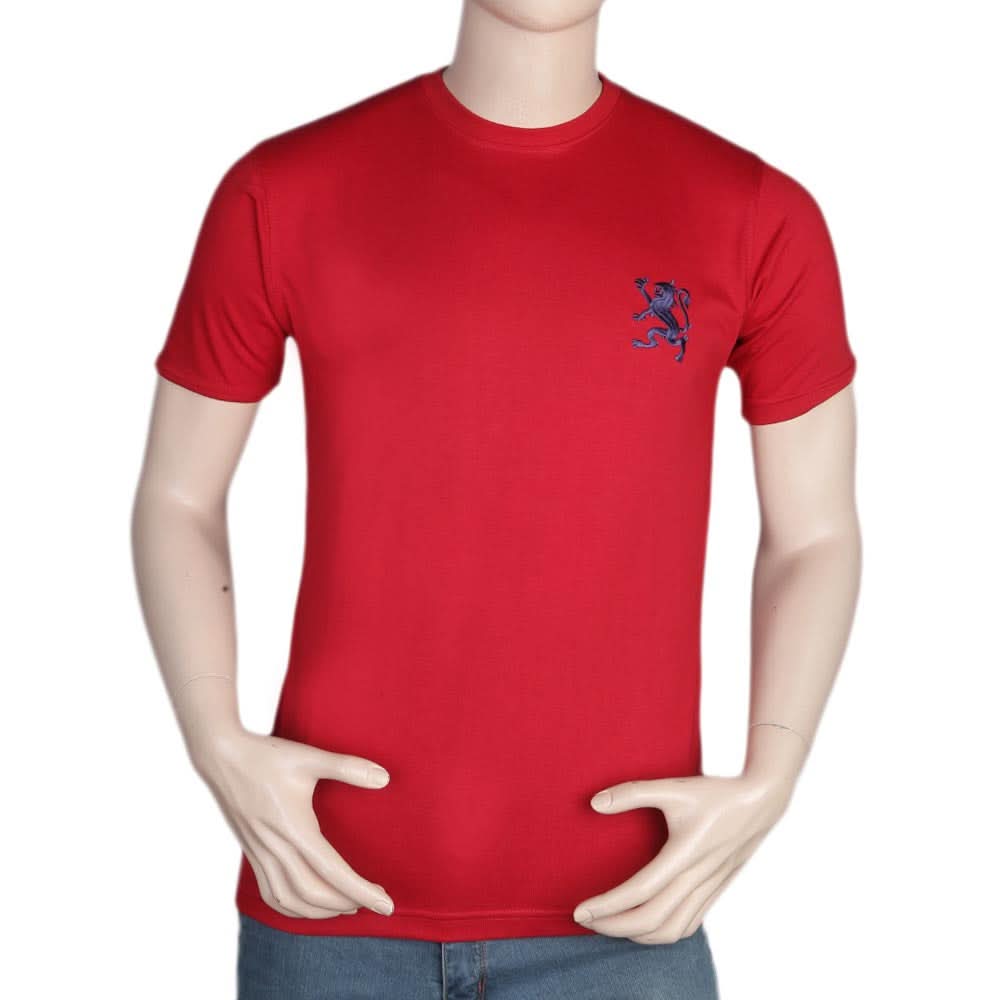 Men's Half Sleeves Round Neck T-Shirt - Red, Men, T-Shirts And Polos, Chase Value, Chase Value