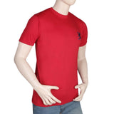 Men's Half Sleeves Round Neck T-Shirt - Red, Men, T-Shirts And Polos, Chase Value, Chase Value