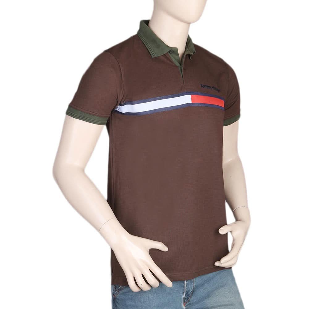 Men's Half Sleeves Polo T-Shirt - Brown, Men, T-Shirts And Polos, Chase Value, Chase Value
