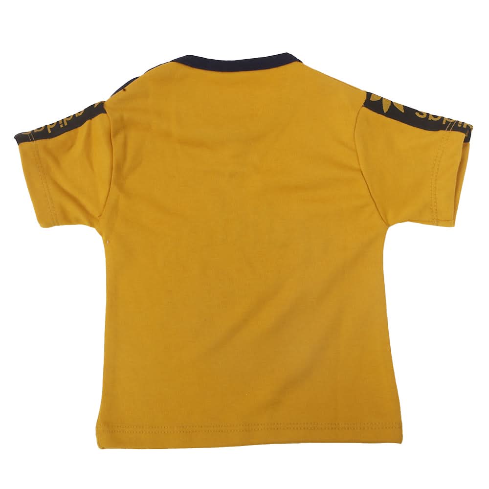 Newborn Boys Round Neck Half Sleeves T-Shirt - Yellow, Kids, NB Boys Shirts And T-Shirts, Chase Value, Chase Value