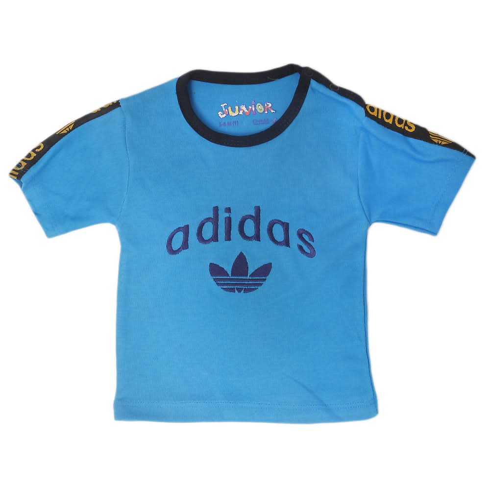 Newborn Boys Round Neck Half Sleeves T-Shirt - Blue, Kids, NB Boys Shirts And T-Shirts, Chase Value, Chase Value