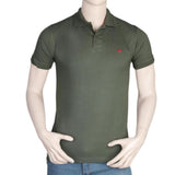 Men's Half Sleeves Polo T-Shirt - Olive Green, Men, T-Shirts And Polos, Chase Value, Chase Value