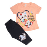 Girls Half Sleeves Tighs Suits - Peach, Kids, Girls Sets And Suits, Chase Value, Chase Value