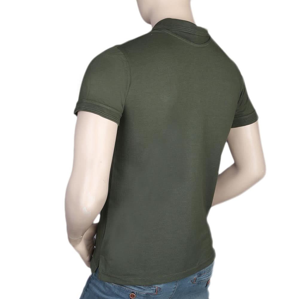 Men's Half Sleeves Polo T-Shirt - Olive Green, Men, T-Shirts And Polos, Chase Value, Chase Value