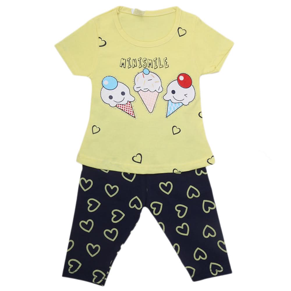 Girls Half Sleeves Suit With Tights - Yellow, Kids, Girls Sets And Suits, Chase Value, Chase Value
