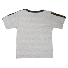 Newborn Boys Round Neck Half Sleeves T-Shirt - Light Grey, Kids, NB Boys Shirts And T-Shirts, Chase Value, Chase Value