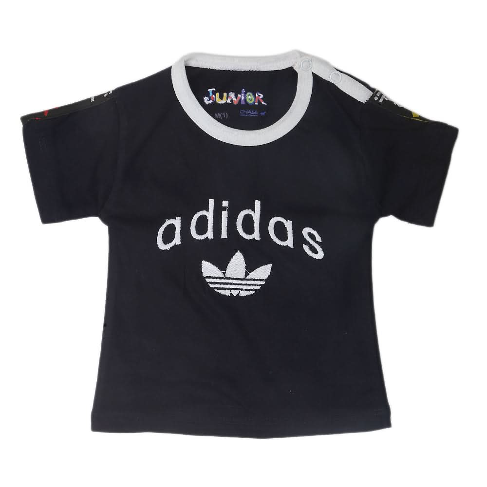 Newborn Boys Round Neck Half Sleeves T-Shirt - Navy Blue, Kids, NB Boys Shirts And T-Shirts, Chase Value, Chase Value
