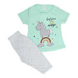 Girls Half Sleeves Tighs Suits - Cyan, Kids, Girls Sets And Suits, Chase Value, Chase Value