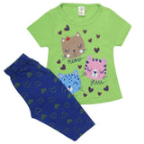Girls Half Sleeves Suit With Tights - Green, Kids, Girls Sets And Suits, Chase Value, Chase Value