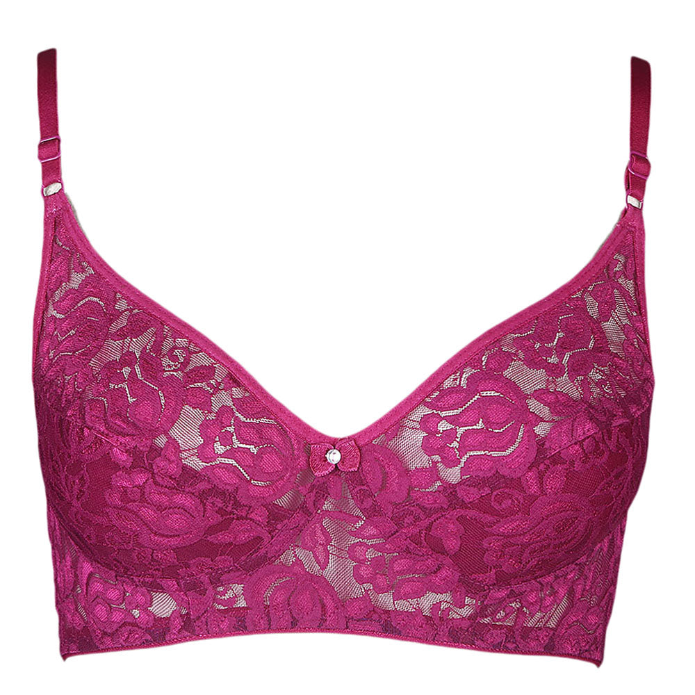 Women's Fancy Rose Bra - Dark Purple - test-store-for-chase-value