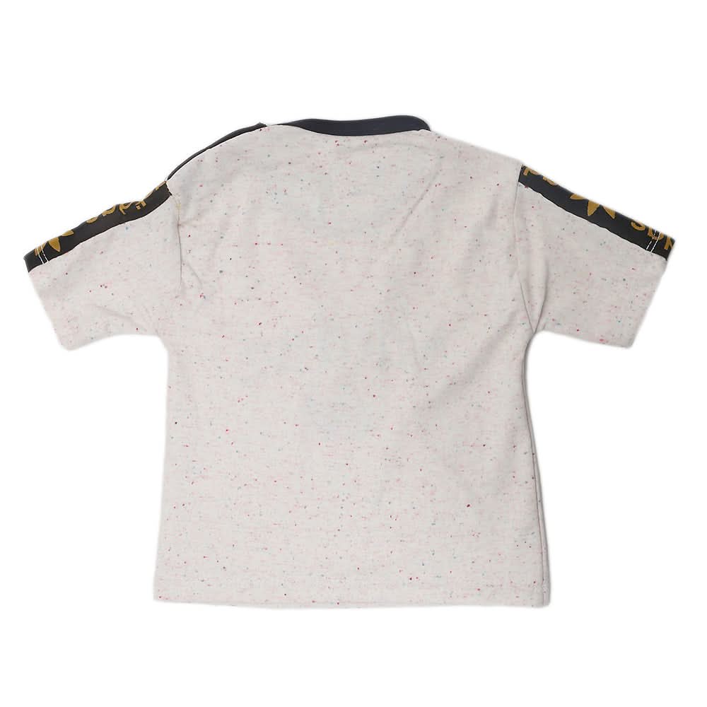 Newborn Boys Round Neck Half Sleeves T-Shirt - White, Kids, NB Boys Shirts And T-Shirts, Chase Value, Chase Value