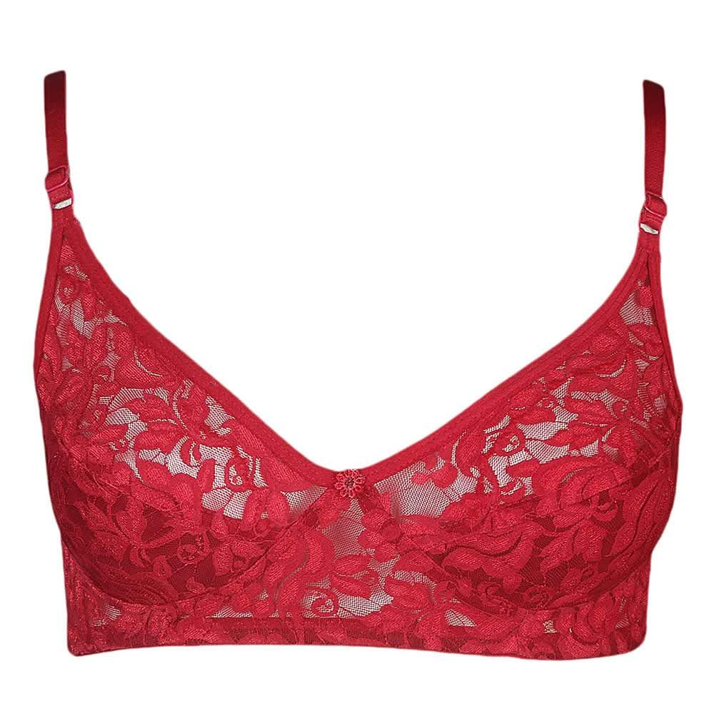 Women's Fancy Rose Bra - Maroon - test-store-for-chase-value