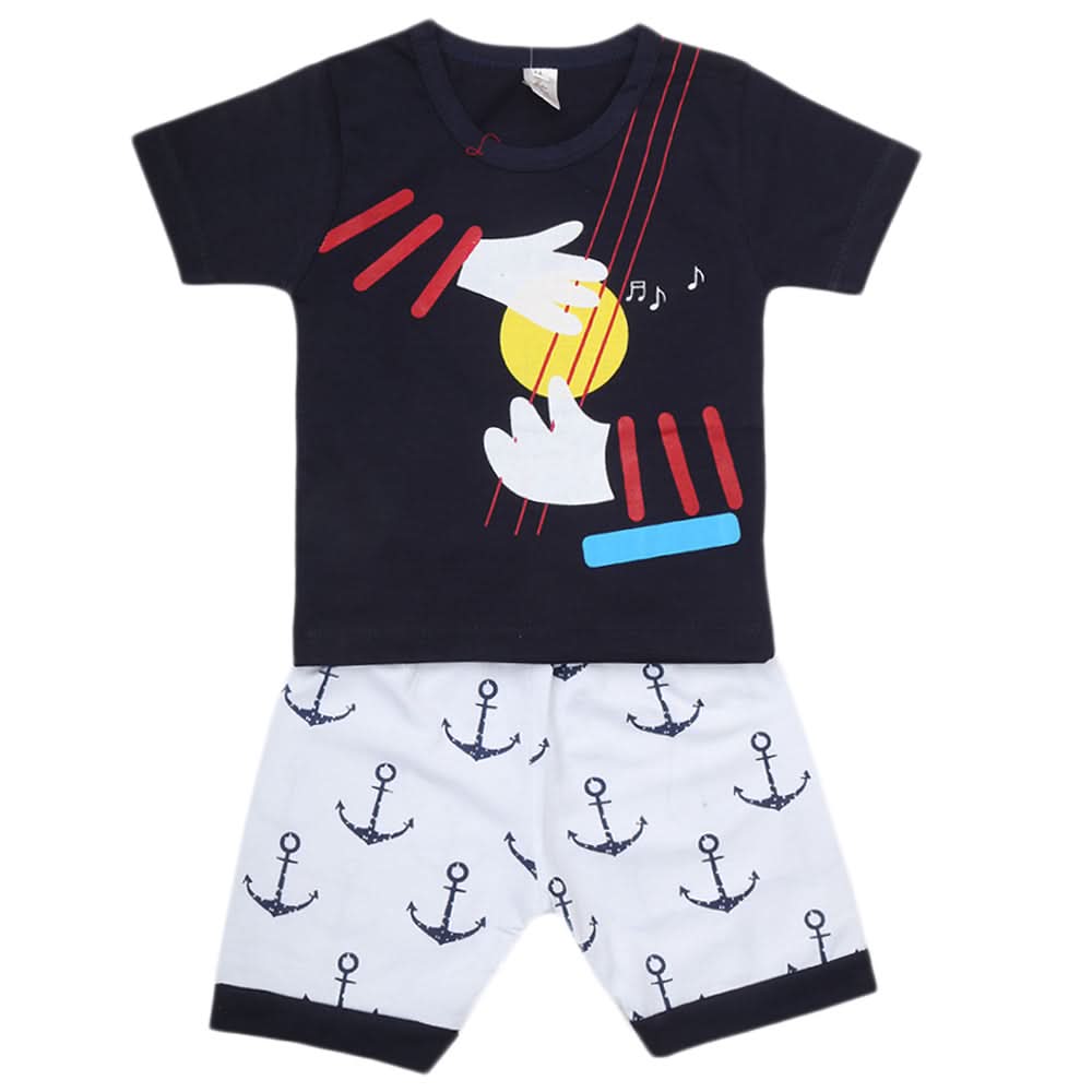 Boys Half Sleeves Short Suit - Navy Blue, Kids, Boys Sets And Suits, Chase Value, Chase Value
