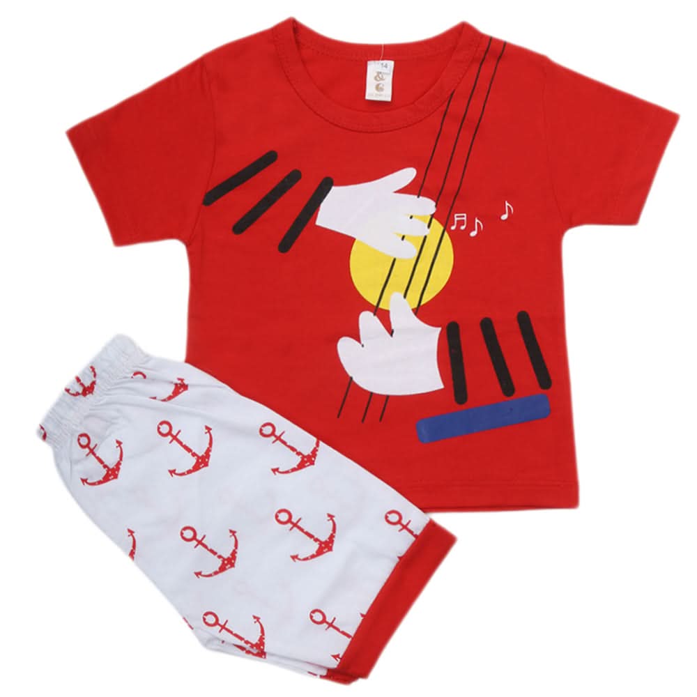 Boys Half Sleeves Short Suit - Red, Kids, Boys Sets And Suits, Chase Value, Chase Value