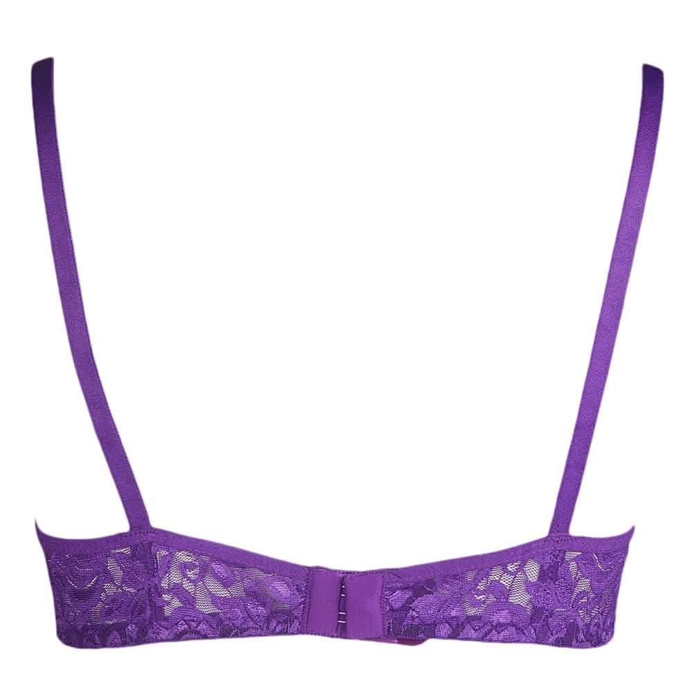 Women's Fancy Rose Bra - Purple - test-store-for-chase-value