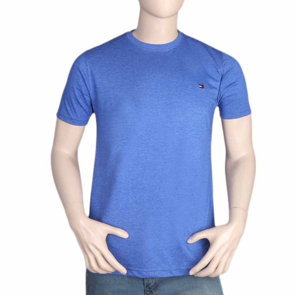 Men's Half Sleeves Round Neck T-Shirt - Blue, Men, T-Shirts And Polos, Chase Value, Chase Value