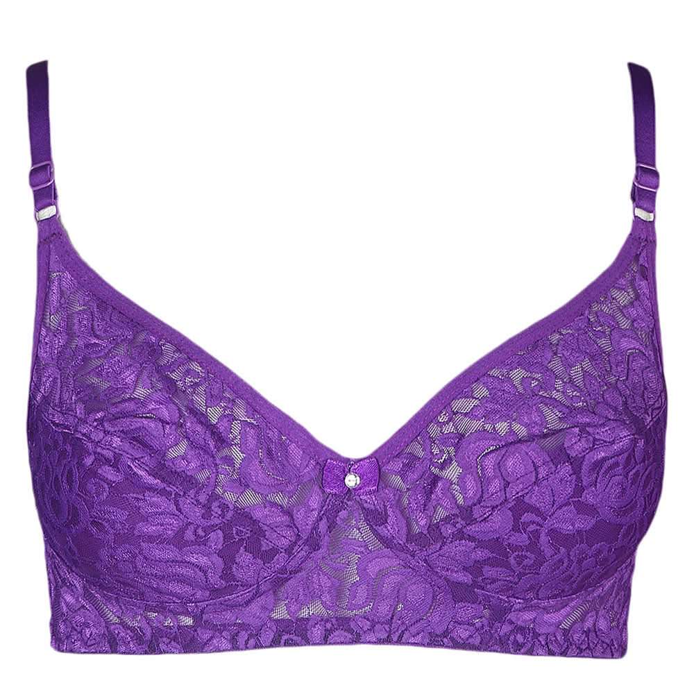 Women's Fancy Rose Bra - Purple - test-store-for-chase-value