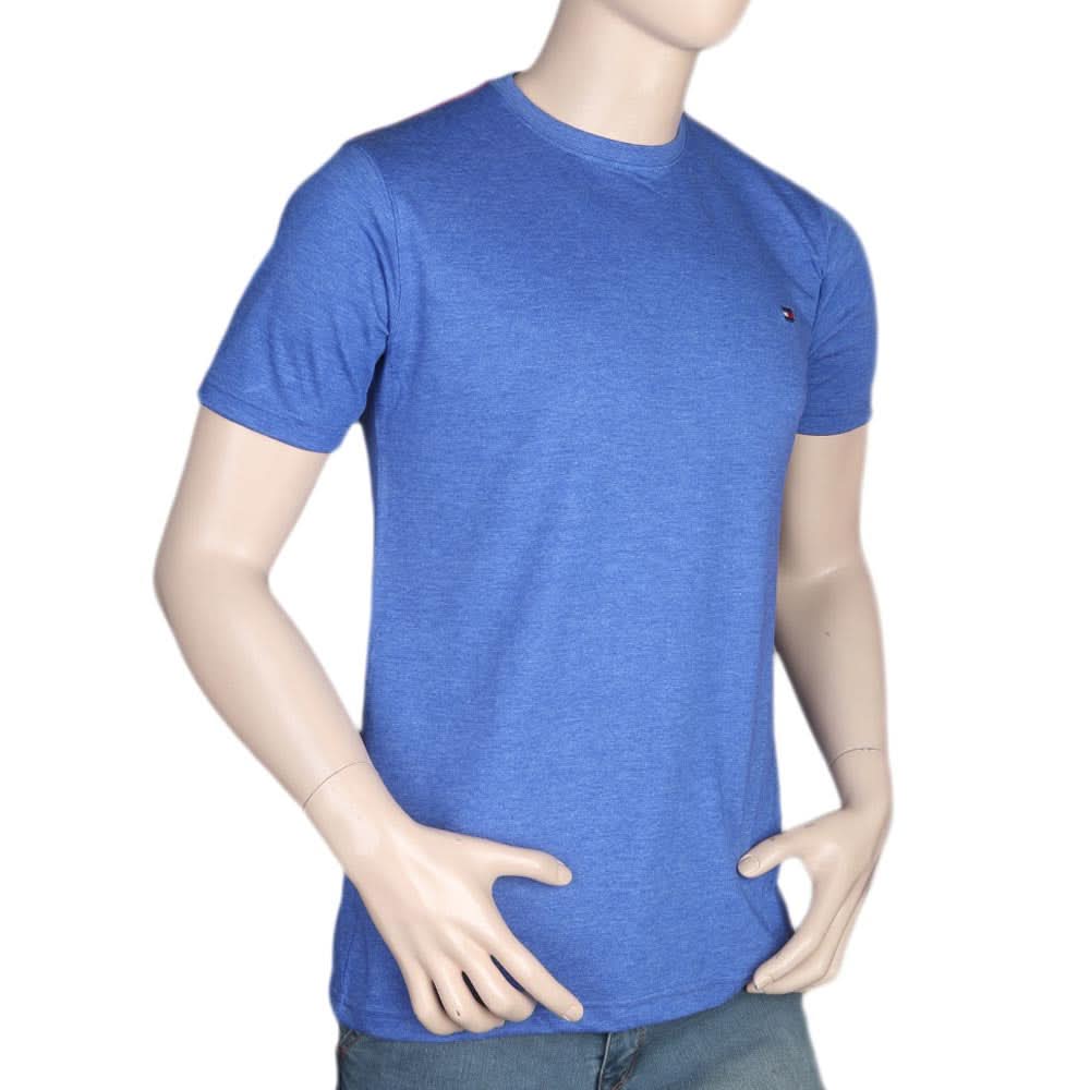 Men's Half Sleeves Round Neck T-Shirt - Blue, Men, T-Shirts And Polos, Chase Value, Chase Value