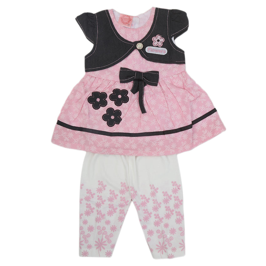 Newborn Girls Half Sleeves Suit - Pink, Kids, Newborn Girls Sets And Suits, Chase Value, Chase Value