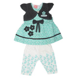 Newborn Girls Half Sleeves Suit - Sea Green, Kids, Newborn Girls Sets And Suits, Chase Value, Chase Value