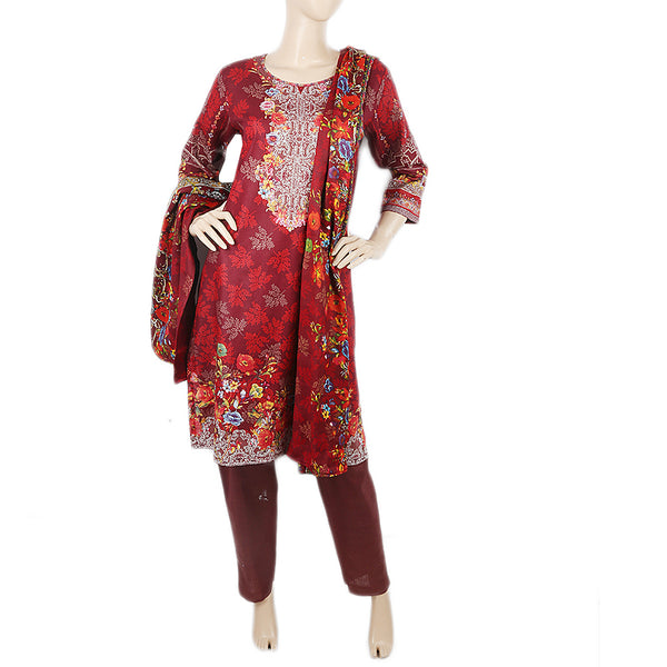Taqwa Printed Khaddar Un-Stitched 3 Pcs Suit, Women, 3Pcs Shalwar Suit, Ulfat Textile, Chase Value