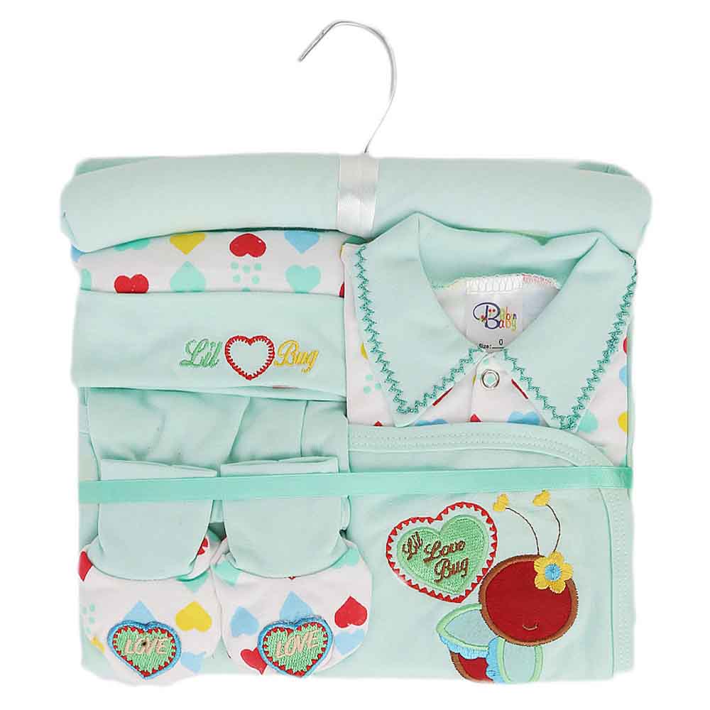 Newborn Baby Gift Suits (6 Pcs) - Green, Newborn Baby Accessories, Chase Value, Chase Value
