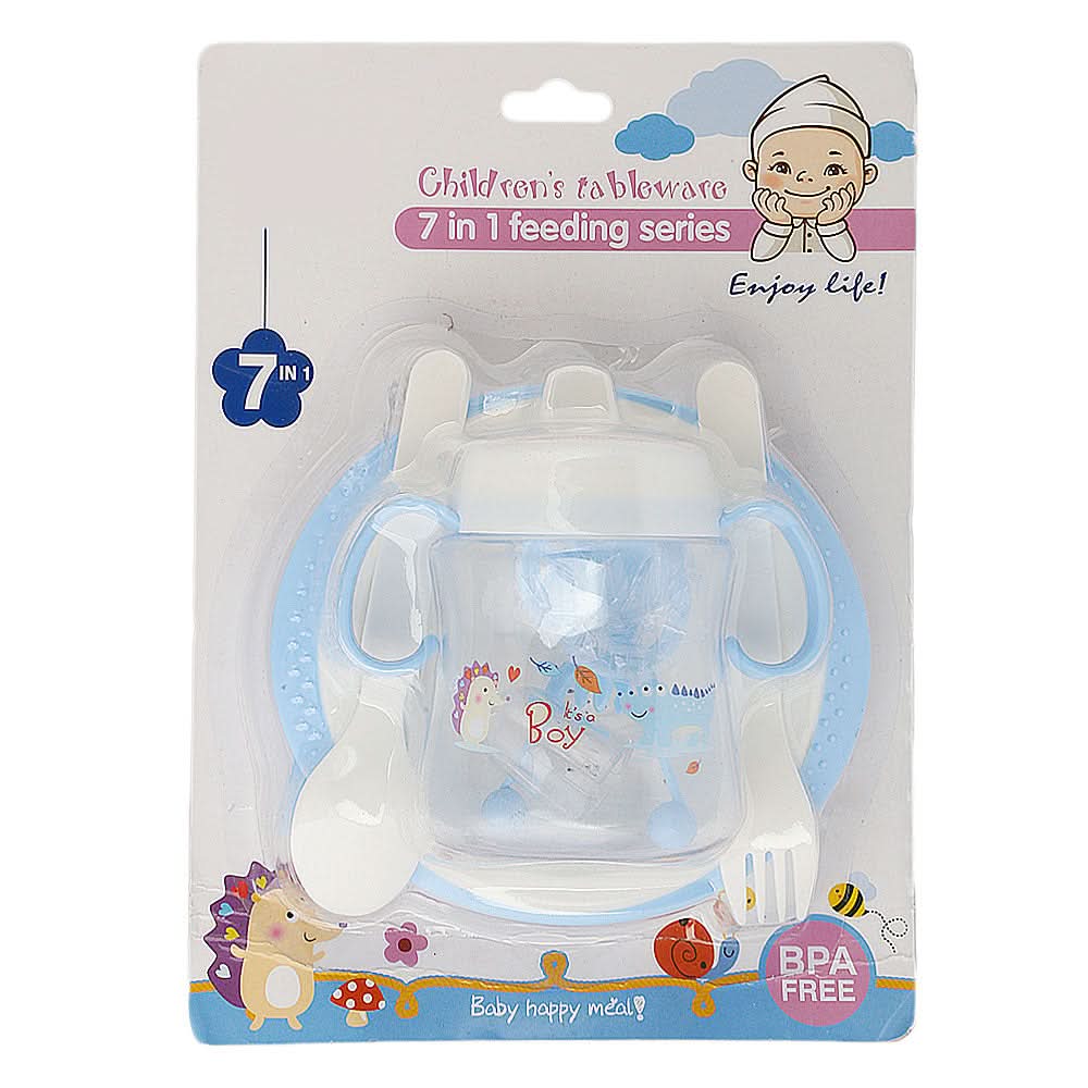 Newborn Baby Feeding Set 7 Pcs - Blue, Kids, Feeding Supplies, Chase Value, Chase Value