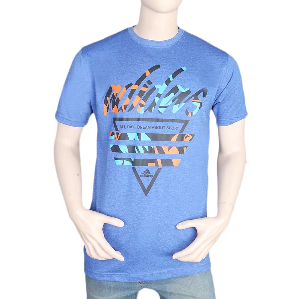 Men's Half Sleeves Round Neck T-Shirt - Blue, Men, T-Shirts And Polos, Chase Value, Chase Value