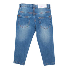Girls Embroidered Denim Pant - Blue, Kids, Pants And Capri, Chase Value, Chase Value