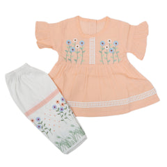 Newborn Girls Half Sleeves Suit - Orange, Kids, NB Girls Sets And Suits, Chase Value, Chase Value