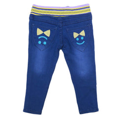 Girls Stretchable Denim Pant - Blue, Kids, Pants And Capri, Chase Value, Chase Value