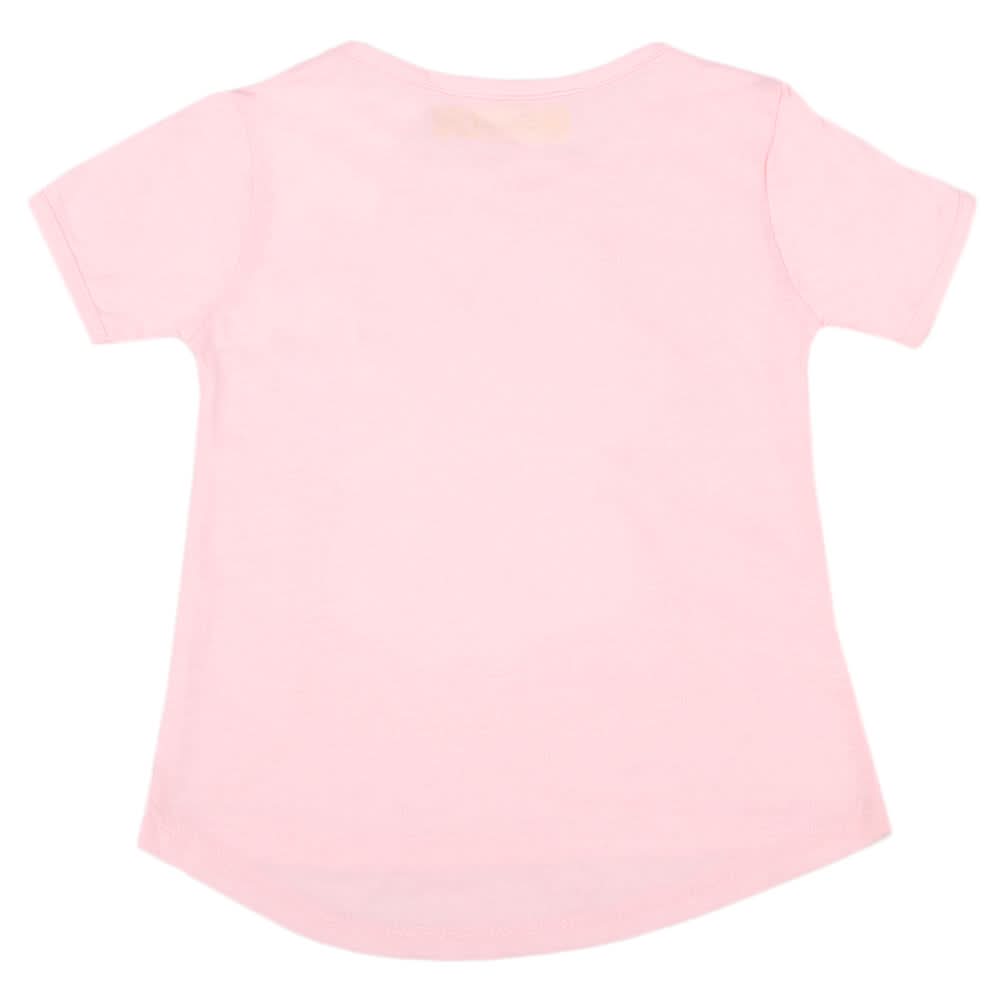 Girls Half Sleeves T-Shirt - Light Pink, Kids, Girls T-Shirts, Chase Value, Chase Value