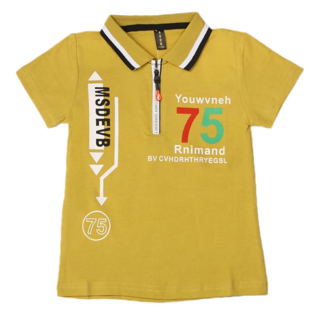 Boys Half Sleeves Polo T-Shirt - Olive, Boys T-Shirts, Chase Value, Chase Value
