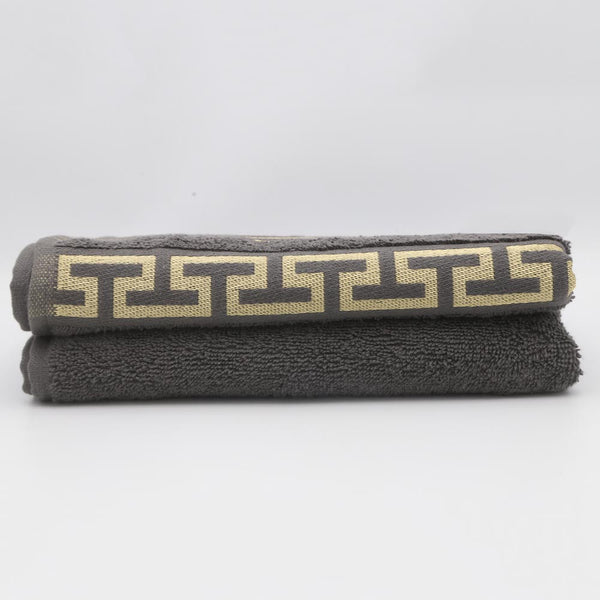 Face Towel Greek Border 70X140 - Dark Grey, Home & Lifestyle, Face Towels, Chase Value, Chase Value