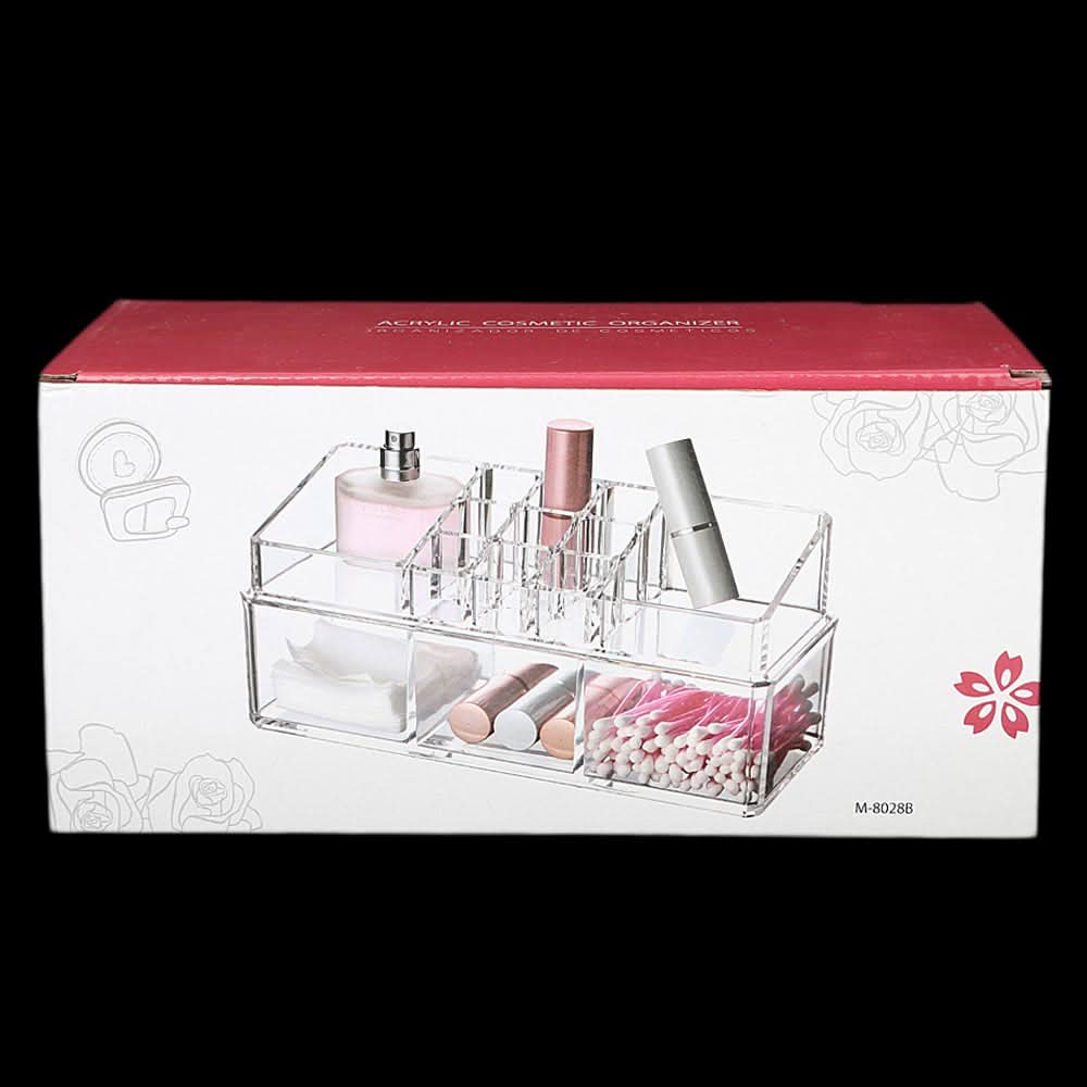 Acrylic Cosmetic Makeup Organizer Storage Box - White, Home & Lifestyle, Storage Boxes, Chase Value, Chase Value