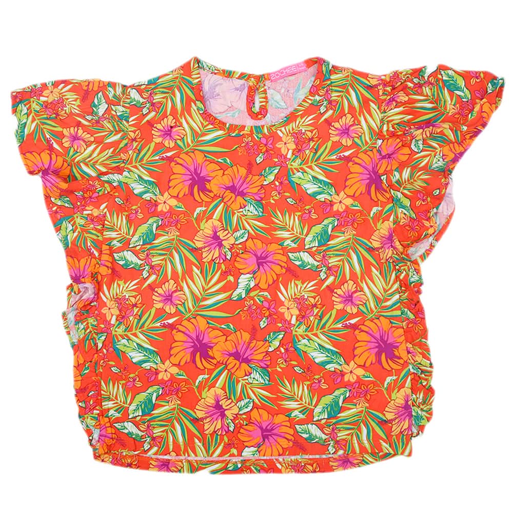 Girls Half Sleeves Top - Orange, Kids, Tops, Chase Value, Chase Value