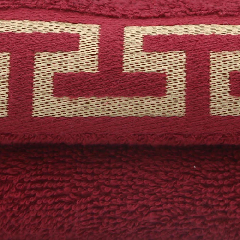 Face Towel Greek Border 50x100 - Maroon, Home & Lifestyle, Face Towels, Chase Value, Chase Value
