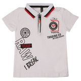 Boys Half Sleeves Polo T-Shirt - White, Boys T-Shirts, Chase Value, Chase Value